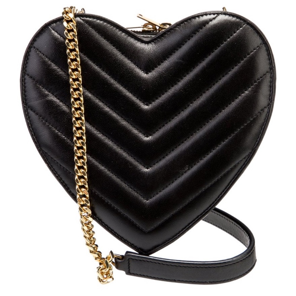 RARE Yves Saint Laurent YSL Love heart Chevron quilted leather crossbody bag - Picture 4 of 8